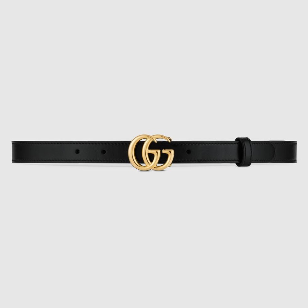 GG marmot thin leather Gucci belt
